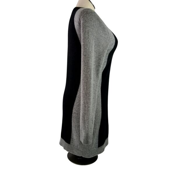 Magaschoni SZ XL 100% Cashmere Colorblock Sweater Dress In Gray & Black - Picture 4 of 6